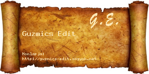 Guzmics Edit névjegykártya